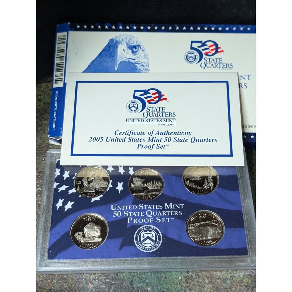 2005 U.S. Mint 50 State Quarters Proof Set – California to West Virginia – COA